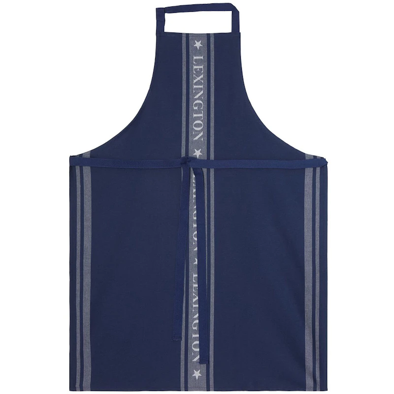 Icons Cotton Jacquard Star Forklæde, Hvidt / Dress Blue