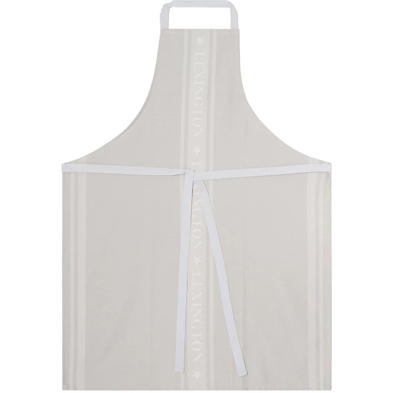 Icons Cotton Jacquard Star Forklæde, Hvidt / Beige