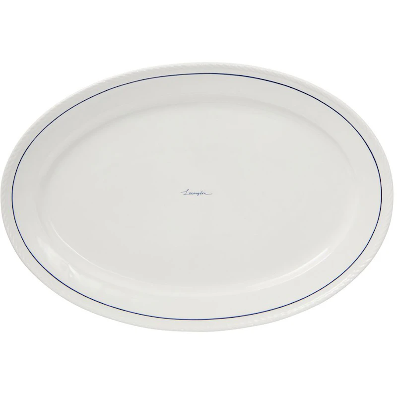 Lexington Porcelain Fad Oval, Hvidt / Mørkeblåt
