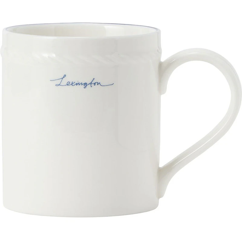 Lexington Porcelain Krus 8 cm, Hvidt / Mørkeblåt