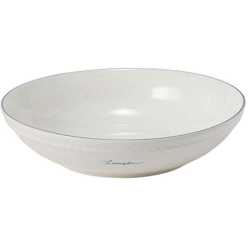 Lexington Porcelain Medium Skål 22 cm, Hvid / Mørkeblå