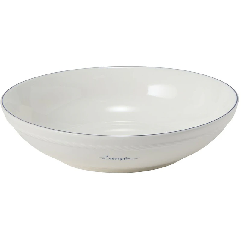 Lexington Porcelain Medium Skål 22 cm, Hvid / Mørkeblå
