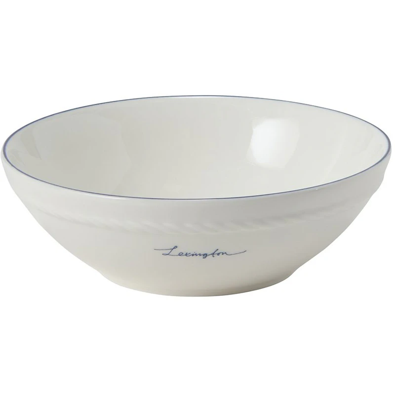 Lexington Porcelain Small Skål 15,5 cm 4-pak, Hvid / Mørkeblå