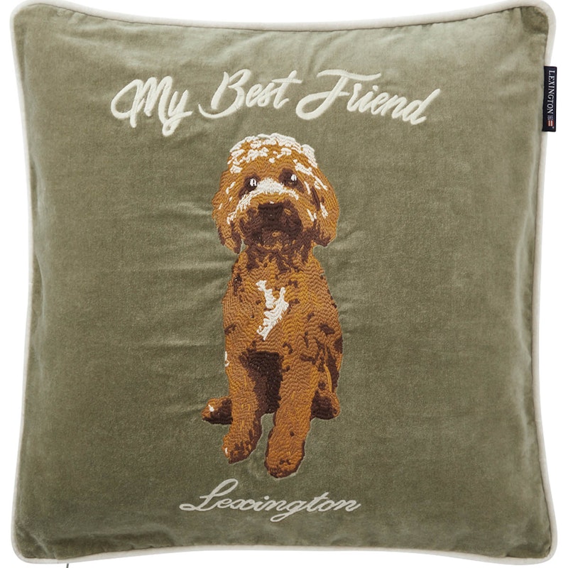 My Best Friend Organic Cotton Velvet Pudebetræk 50x50 cm, Olivengrønt