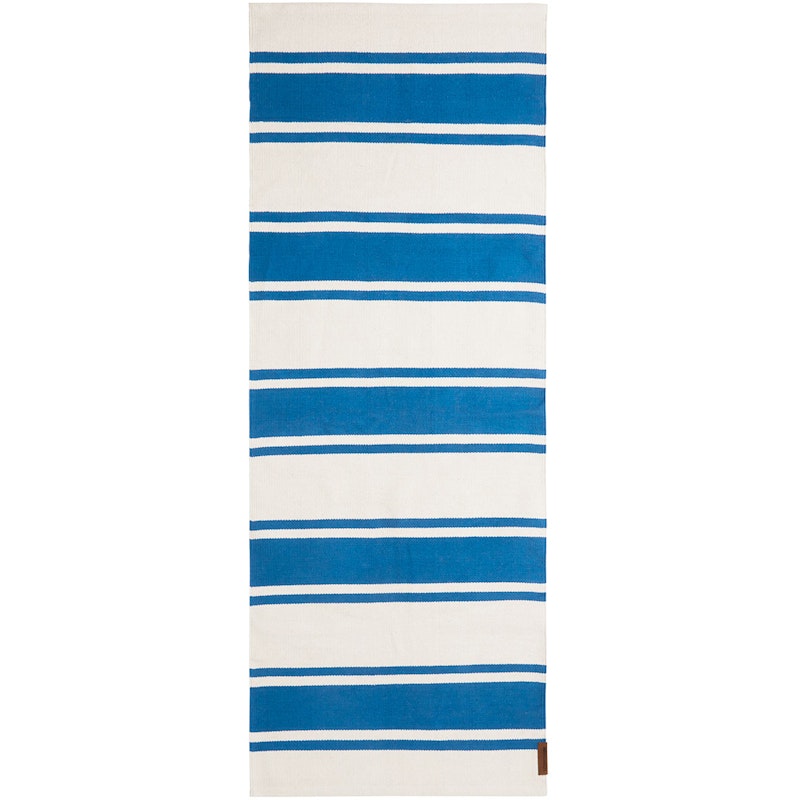 Organic Striped Cotton Tæppe 80x220 cm, Blåt