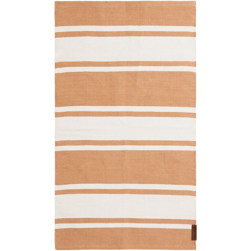 Organic Striped Cotton Tæppe 170x240 cm, Beige