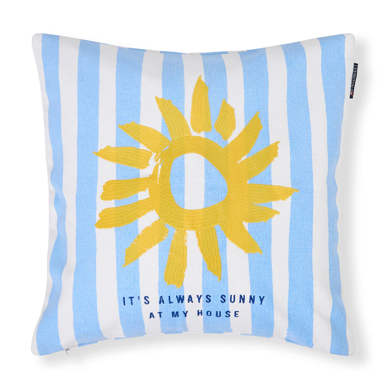 Pudebetræk 50x50 cm, Blåt / Hvidt