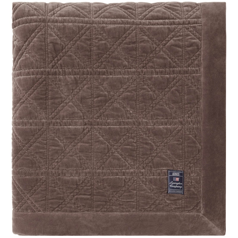 Rattan Quilted Organic Cotton Velvet Sengetæppe 160x240 cm, Brunt