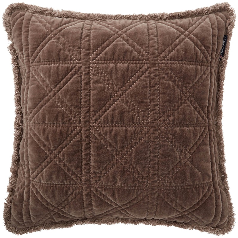 Rattan Quilted Organic Cotton Velvet Pudebetræk 50x50 cm, Brunt