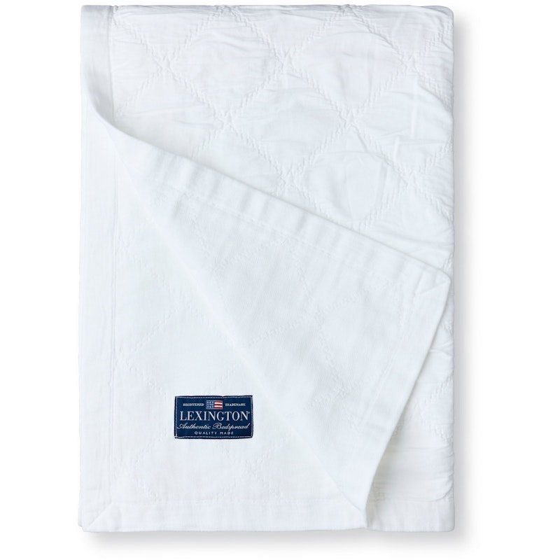 Signature Star Organic Cotton Quilted Sengetæppe 160x240 cm, Hvidt