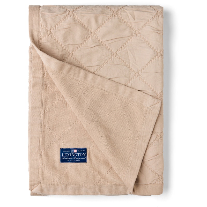 Signature Star Organic Cotton Quilted Sengetæppe 160x240 cm, Beige