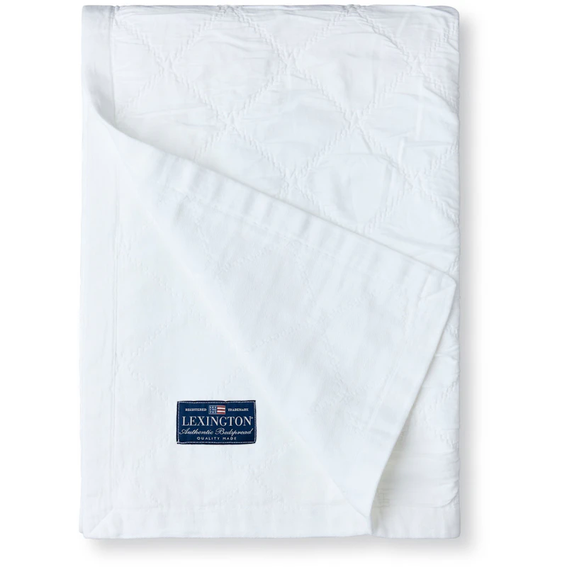 Signature Star Organic Cotton Quilted Sengetæppe 160x240 cm, Hvidt