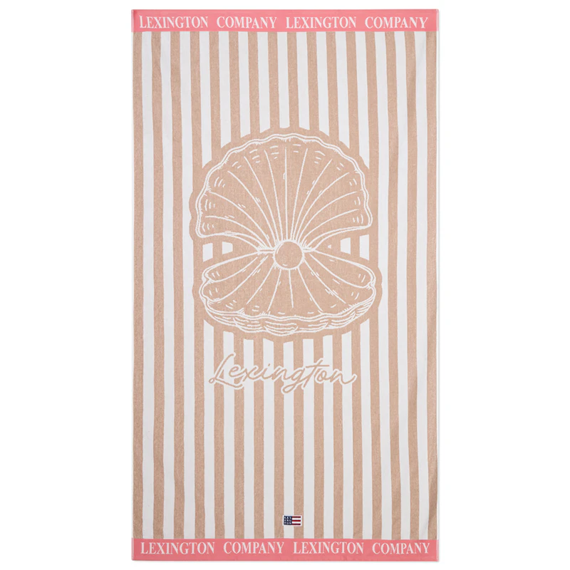 Strandhåndklæde, Rosa / Beige