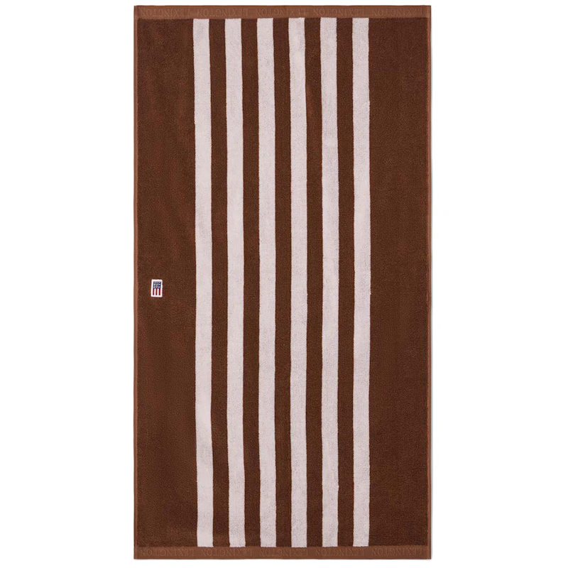 Stribet frottéhåndklæde 70x130 cm, Fudge / Snehvide