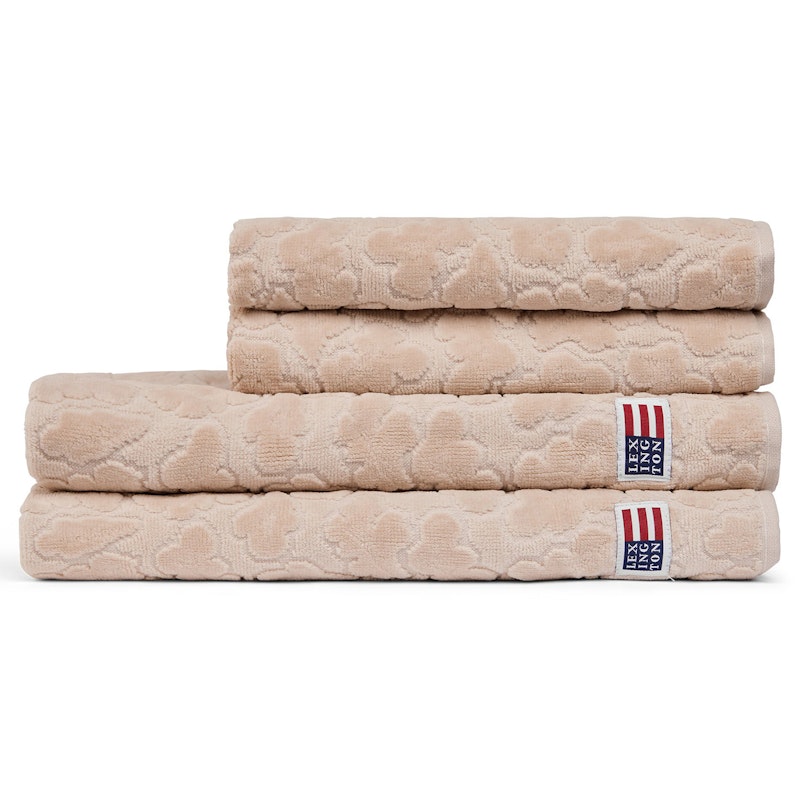 Velour Jacquard Leaves Håndklæde 50x70 cm