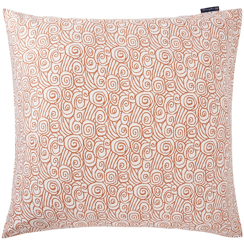 Wave Printed Cotton Sateen Pudebetræk 65x65 cm, Terra