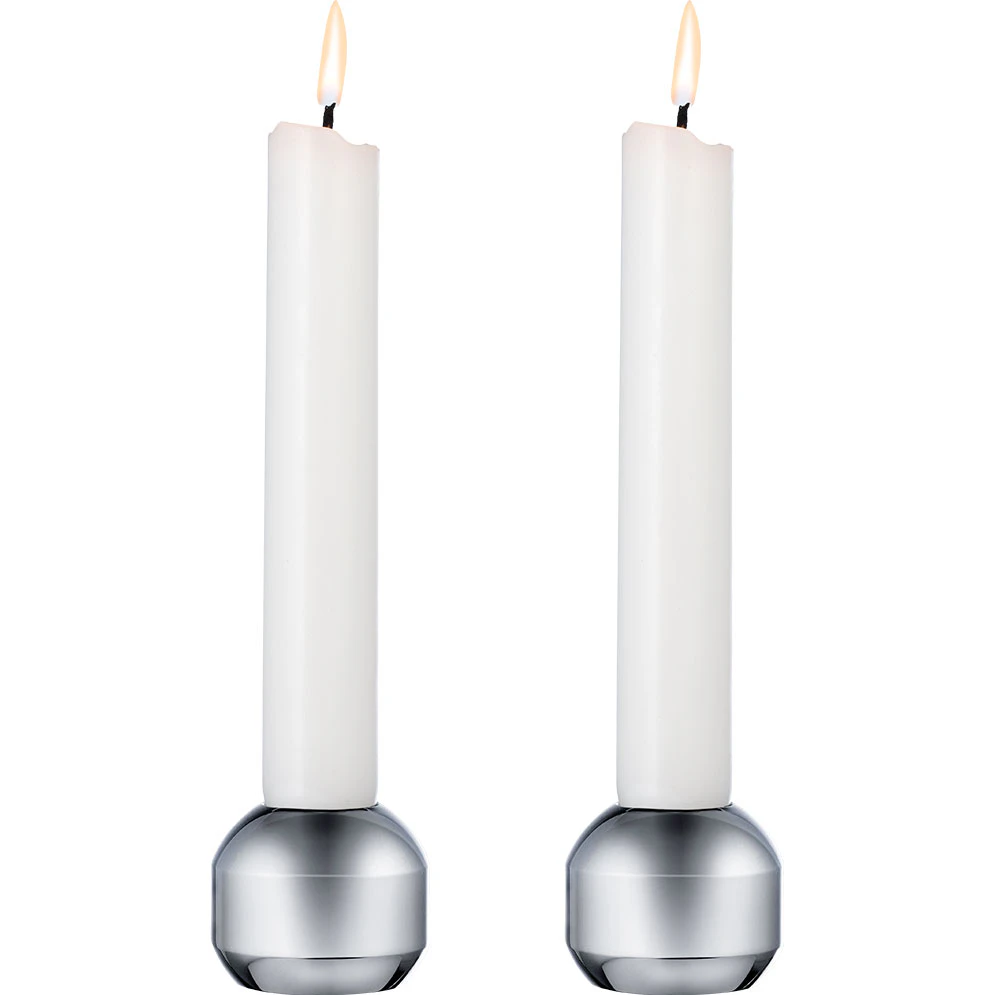 Lind Dna Silhouette 34 Lysestager 2-pak - Lysestager St&aring;l Krom - 991571