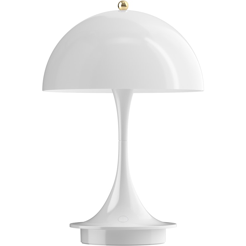 Panthella 160 Bordlampe Bærbar Anniversary Edition, Hvid / Brass Metallized