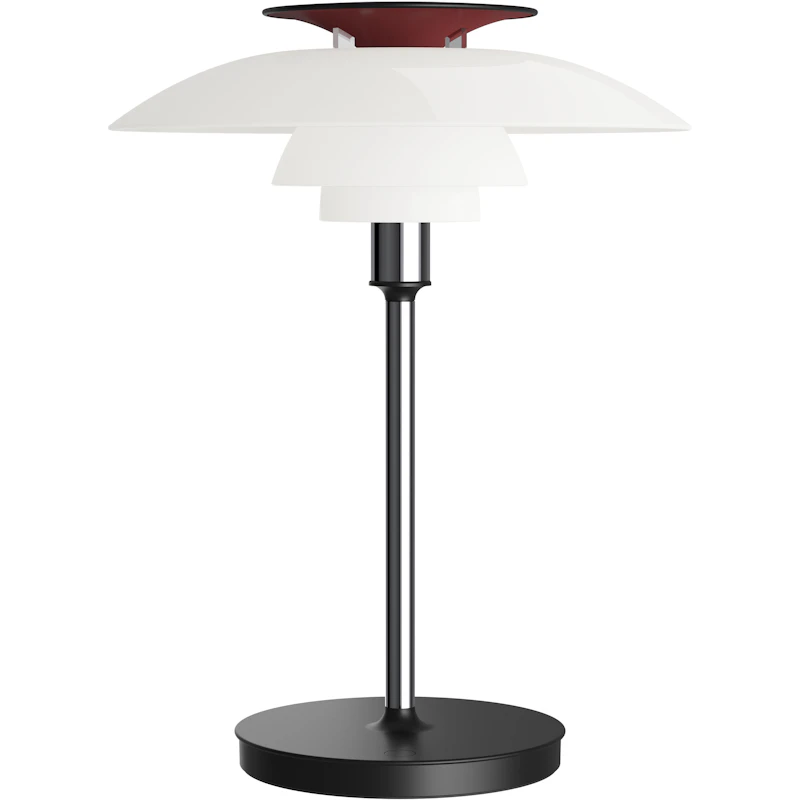 PH 80 Bordlampe Bærbar, Krom / Opalhvid