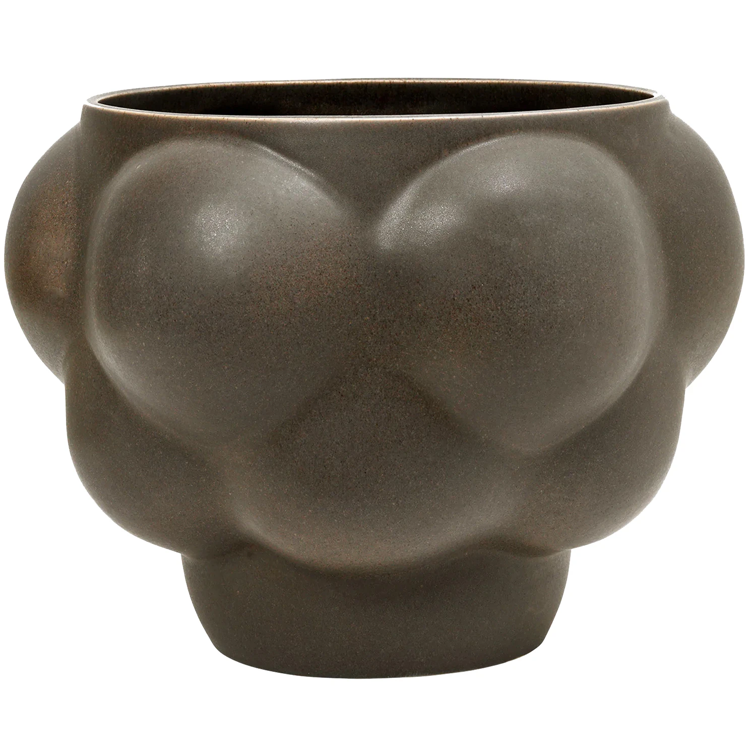 Louise Roe Balloon 06 Sk&aring;l 30 Cm Mud Brown - Krukker Stent&oslash;j Raw White - 10160-5-17