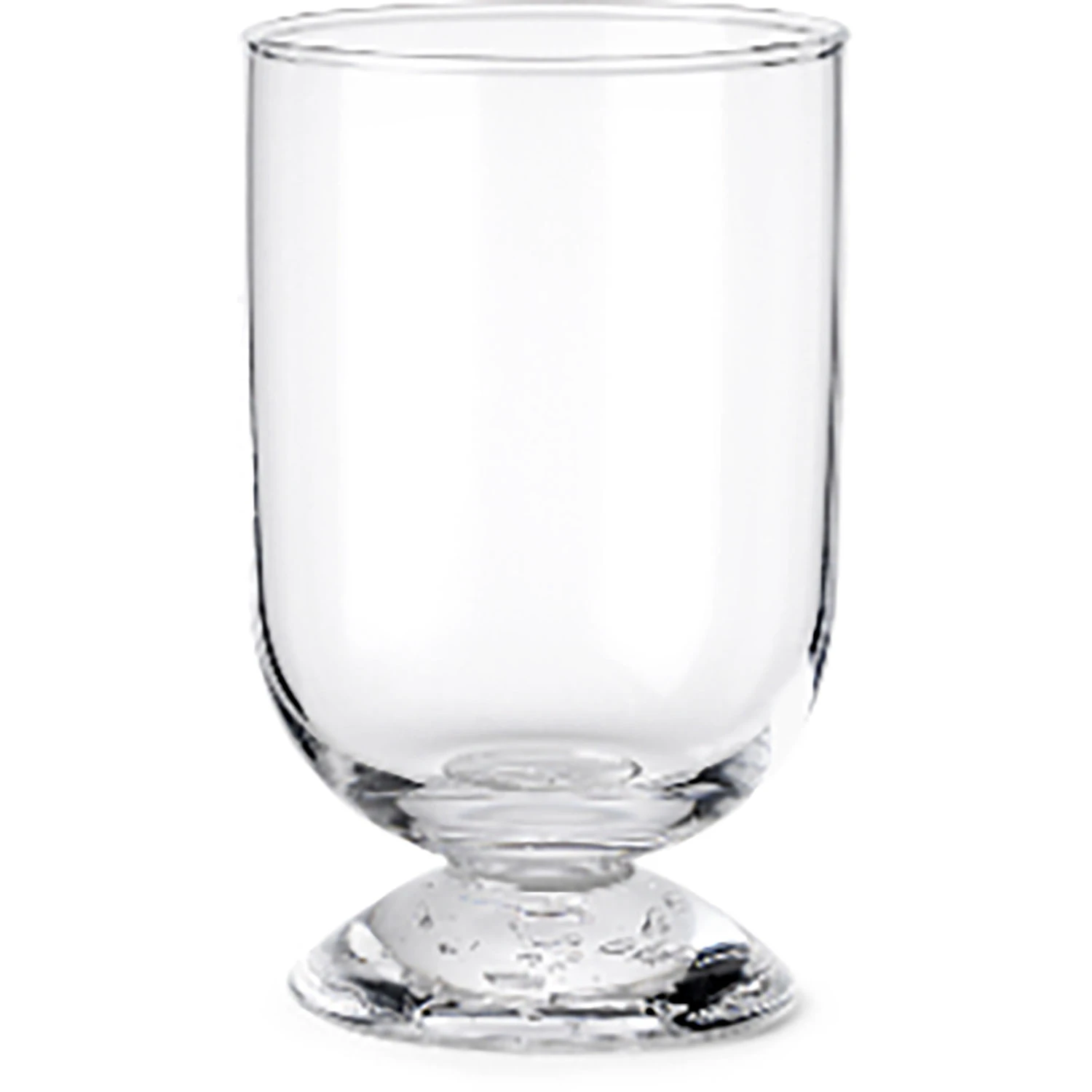 Louise Roe Bubble Glass Vandglas 16 Cm Plain Top - Drikkeglas Mundbl&aelig;st Glas Klar - 10525-1-9