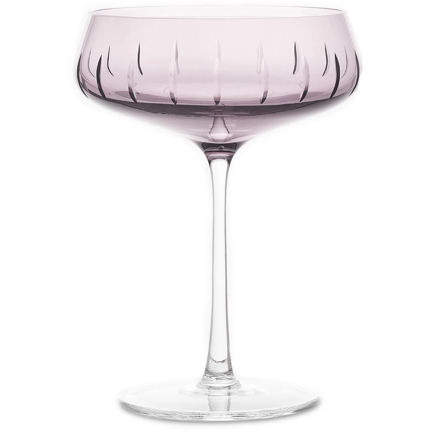 Louise Roe Single Cut Champagnesk&aring;l - Champagneglas Mundbl&aelig;st Krystal Rose - 10504-10-96