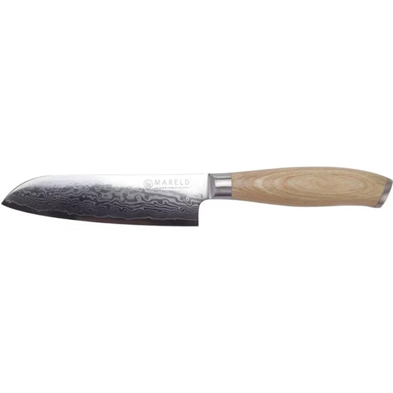Akio Santokukniv 13 cm, Lyst Træ