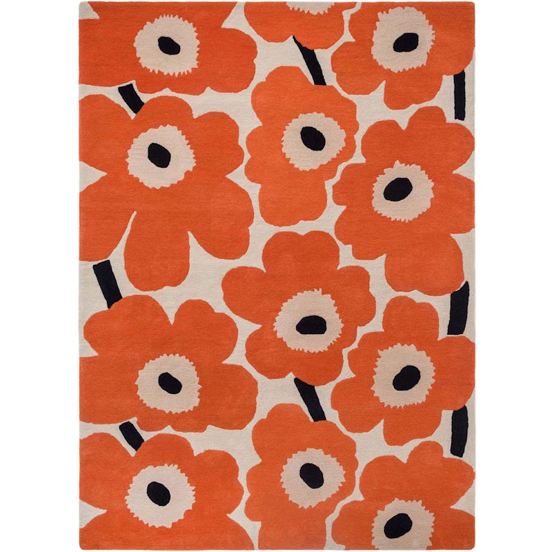 Marimekko Unikko Tæppe 140x200 cm, Orange Rødt