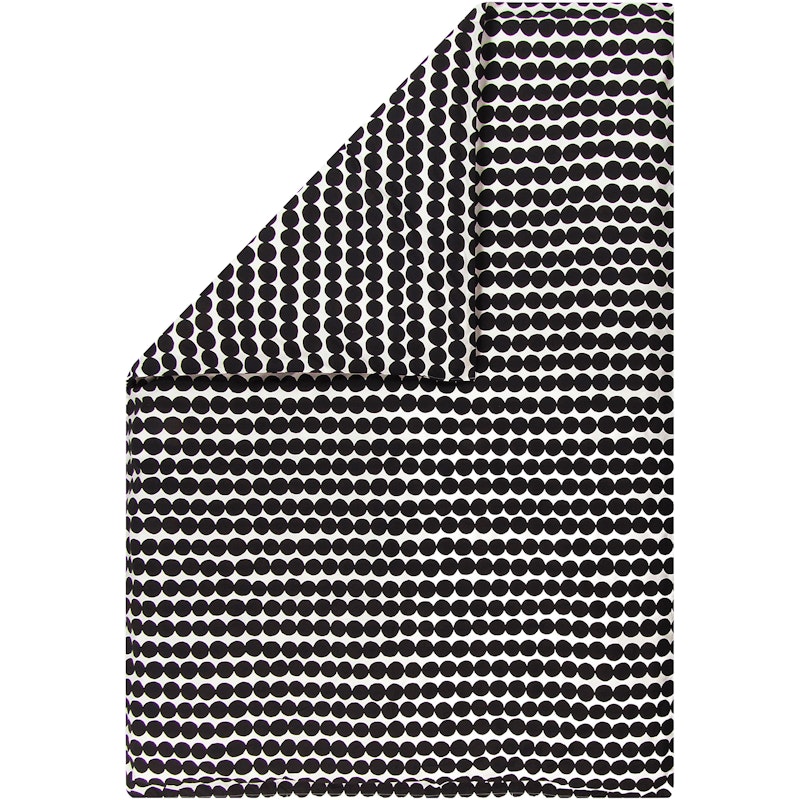 Räsymatto Dynebetræk Hvidt / Sort, 140x200 cm