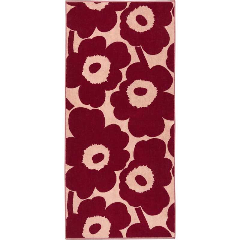 Unikko Badehåndklæde 70x150 cm, Rosa / Dark Cherry