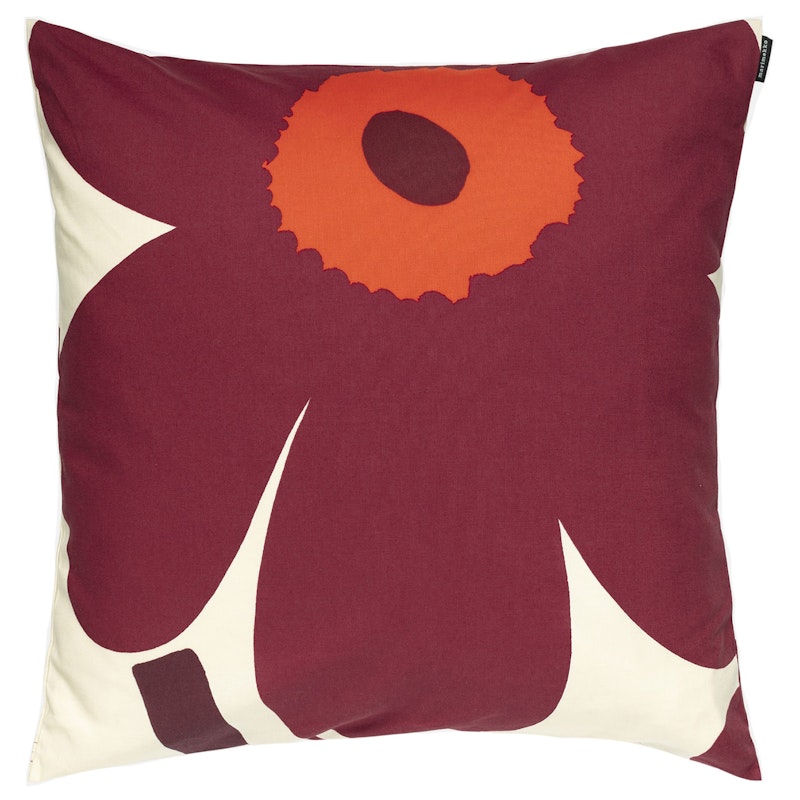 Unikko Cushion Cover 50x50 cm Pudebetræk, Vanilje/Bourgogne