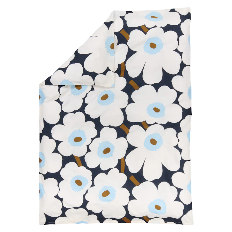 Unikko Dynebetræk 210x150 cm, Offwhite / Blueberry
