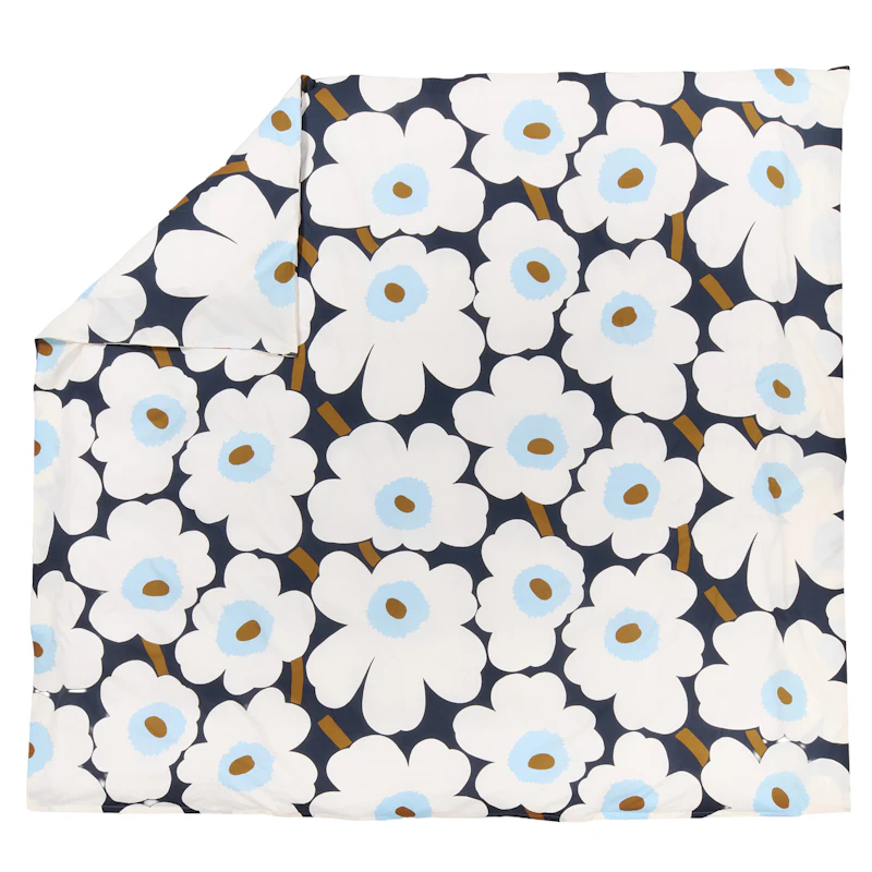 Unikko Dynebetræk 220x240 cm, Offwhite / Blueberry