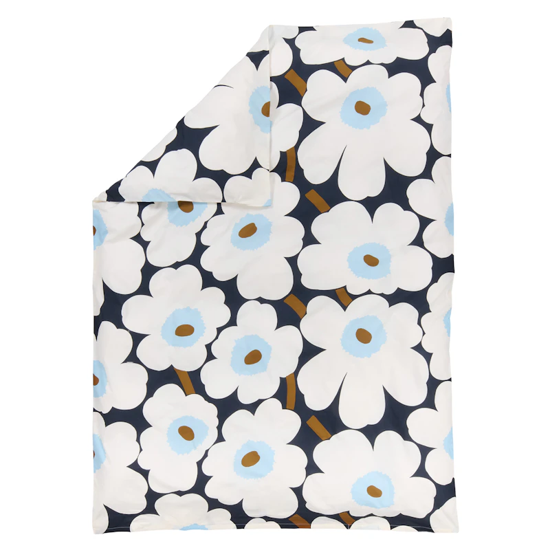 Unikko Dynebetræk 140x200 cm, Offwhite / Blueberry