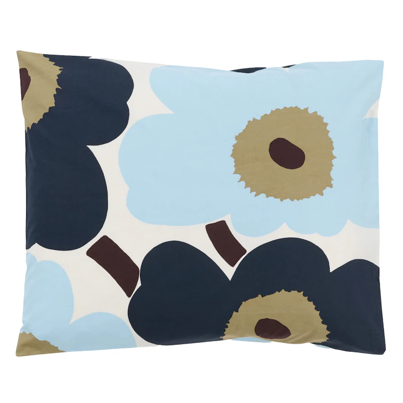 Unikko Pudebetræk 50x75 cm, Offwhite / Blueberry
