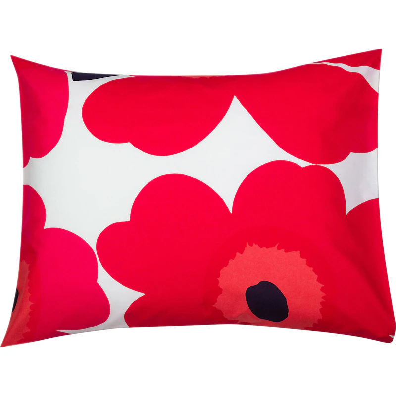 Unikko Pudebetræk 50x70 cm, Rødt / Hvidt