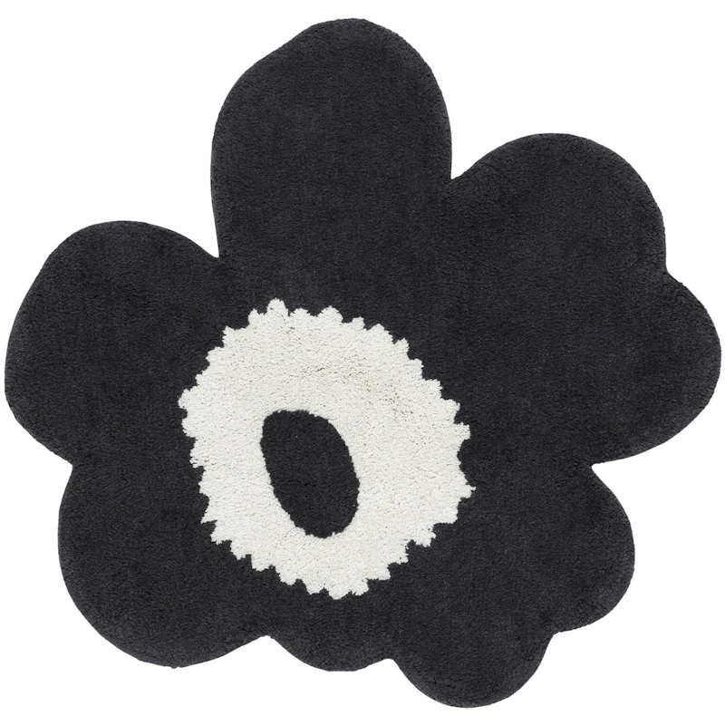 Unikko Terry Badekarsmåtte 73X74 cm, Offwhite/Trækulsfarvet