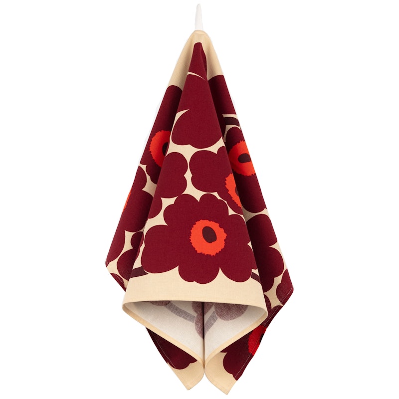 Unikko Viskestykke 43X70 cm, Rødt/Vinrødt