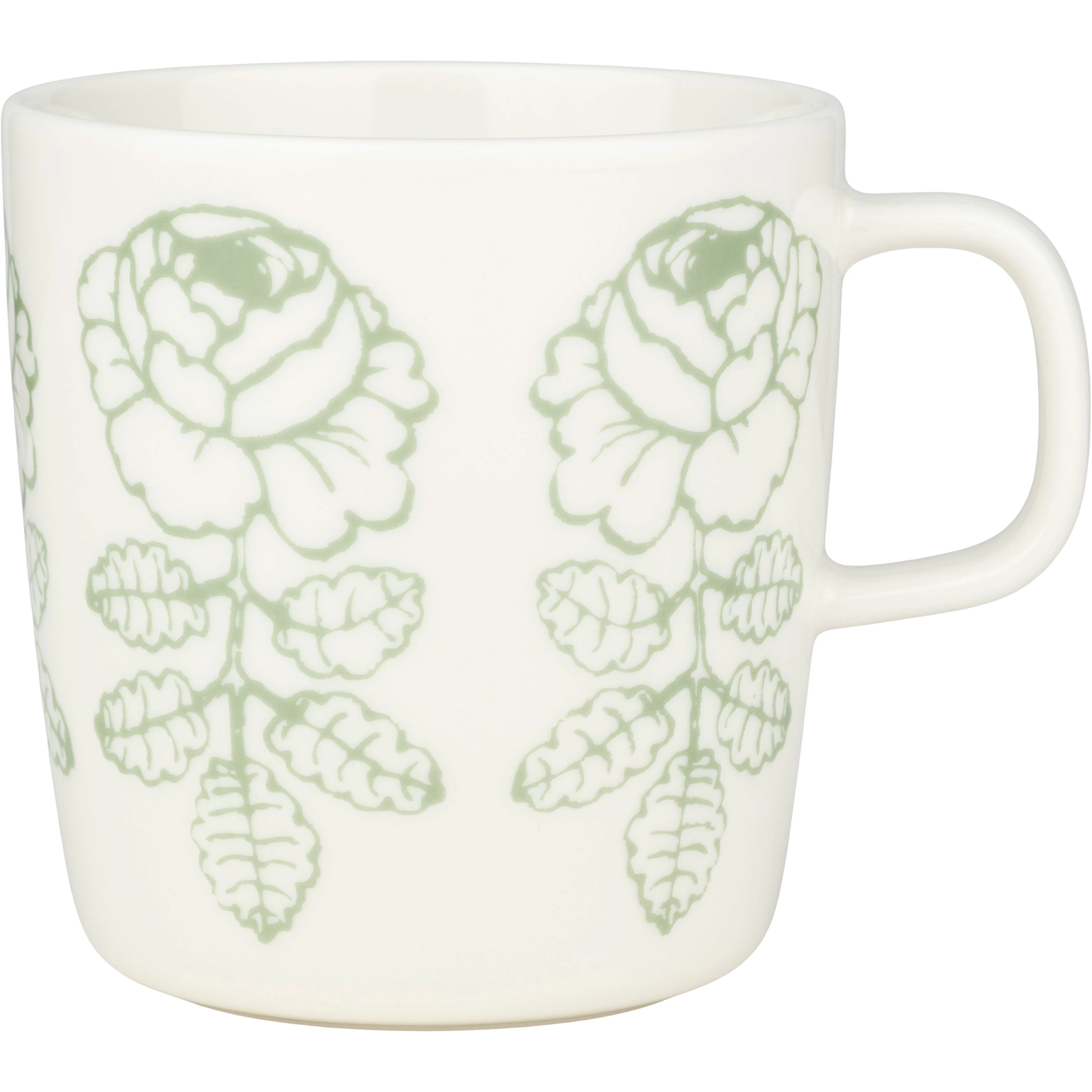Marimekko Wedding Rose Krus 40 Cl t / Sage - Tekopper Stent&oslash;j Hvid - 075725-160