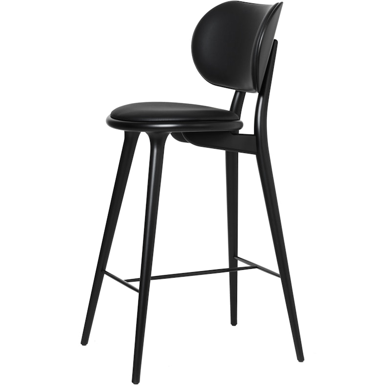 The High Stool Backrest Barstol, Sortlakeret Birk