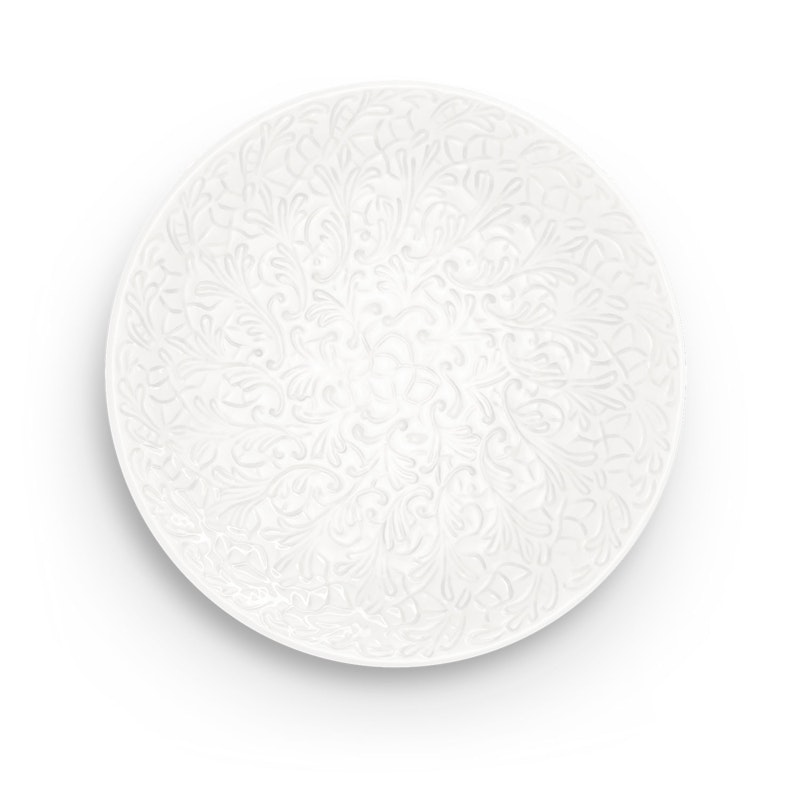 Lace Tallerken Ø20cm, Hvid