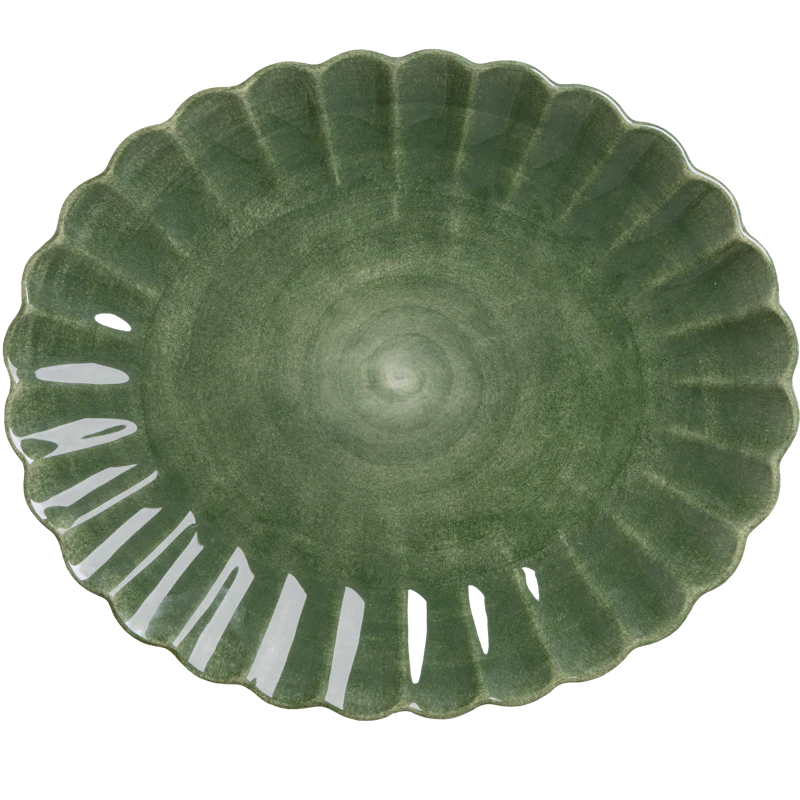 Oyster Fad 35x30 cm, Skovgrønt