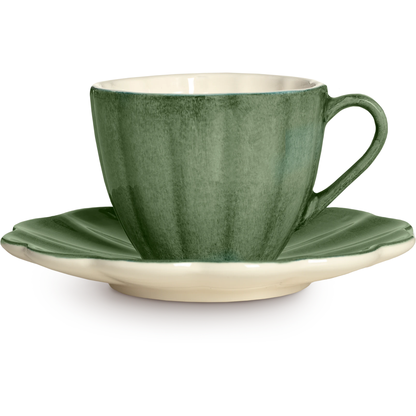 Mateus Oyster Kop Med Underkop 25 Cl - Kaffekopper Keramik Skovgr&oslash;n - EFG260H