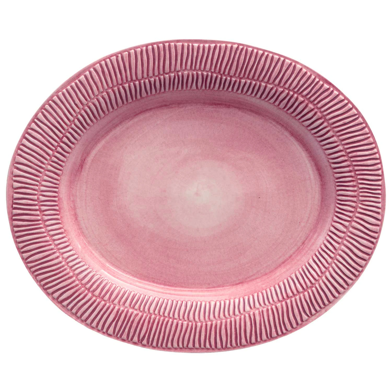 Mateus Stripes Fad 35x30 Cm - Serveringsfad Keramik Rosa - ER04ST