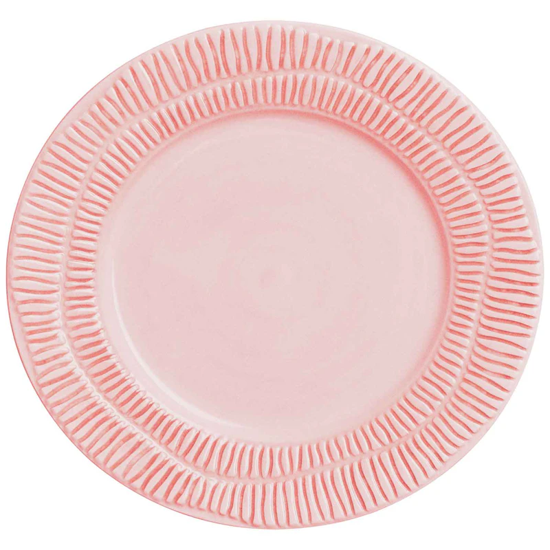 Stripes Tallerken 21 cm, Lys rosa 
