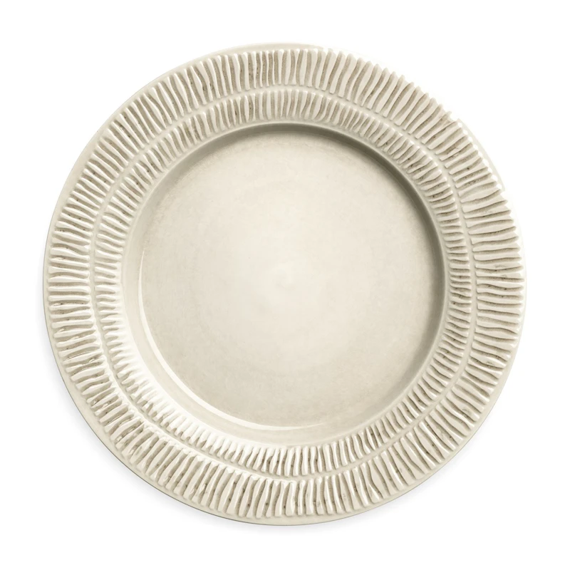 Stripes Tallerken 28 cm, Sand 