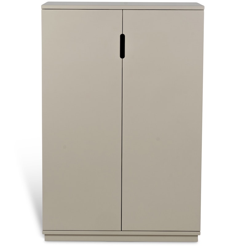 Aoko Cabinet White, Covered Doors Skab Beige