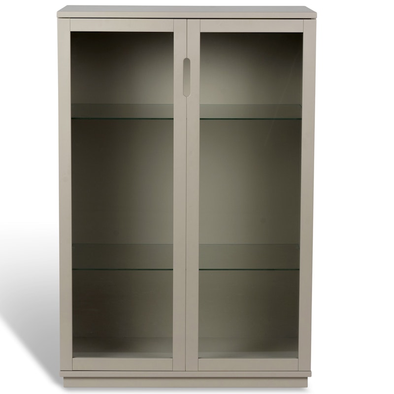 Aoko Cabinet White, Glass Doors Skab Beige