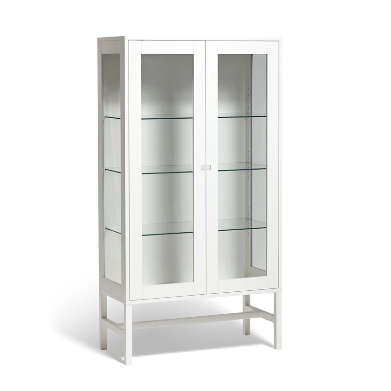 Falsterbo Cabinet Glass Shelves 150 cm, White Lacquer