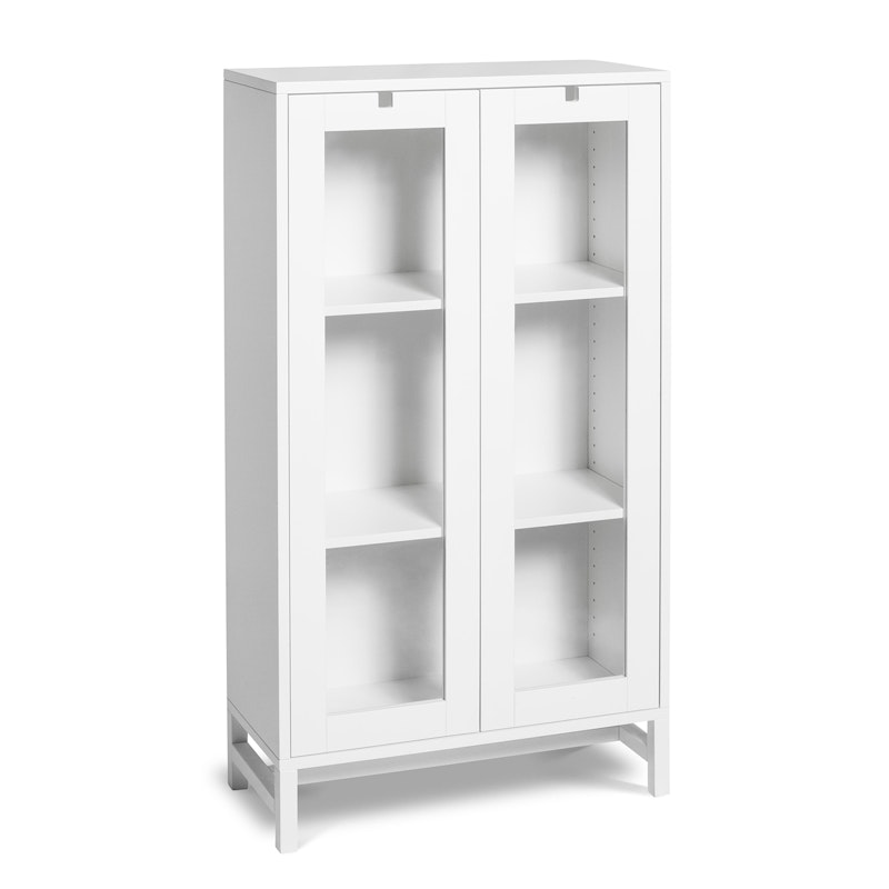 Falsterbo Skab 127 cm Glass Doors, Hvidt